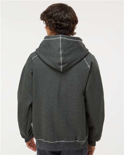 King Fashion Extra Heavy Full-Zip Hooded Sweatshirt - KP8017 Charcoal Mix