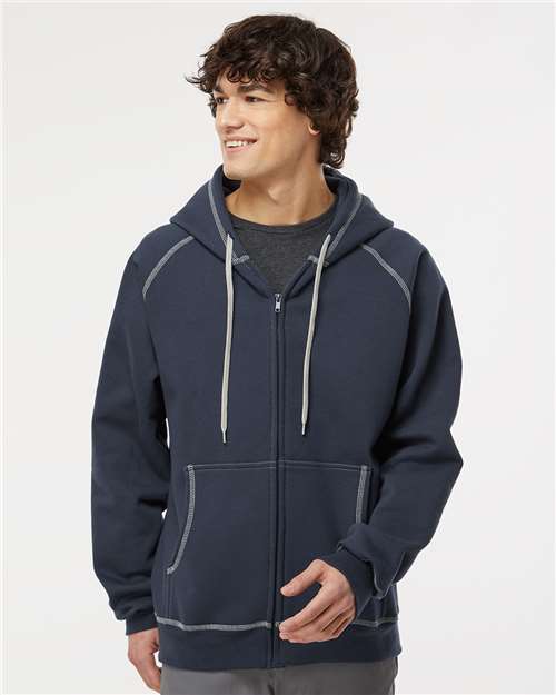 King Fashion Extra Heavy Full-Zip Hooded Sweatshirt - KP8017 Navy
