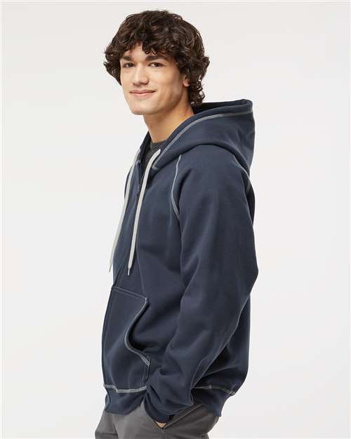 King Fashion Extra Heavy Full-Zip Hooded Sweatshirt - KP8017 Navy