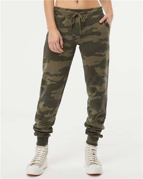 Independent Trading Co. Women's California Wave Wash Sweatpants - PRM20PNT Forest Camo Heather
