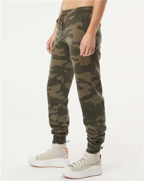 Independent Trading Co. Women's California Wave Wash Sweatpants - PRM20PNT Forest Camo Heather