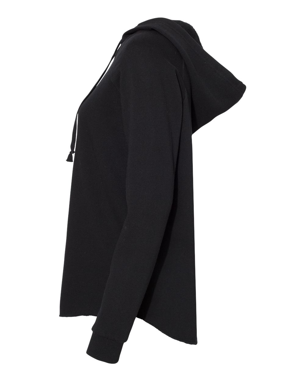 Independent Trading Co. Women’s Lightweight California Wave Wash Hooded Sweatshirt - PRM2500 Black