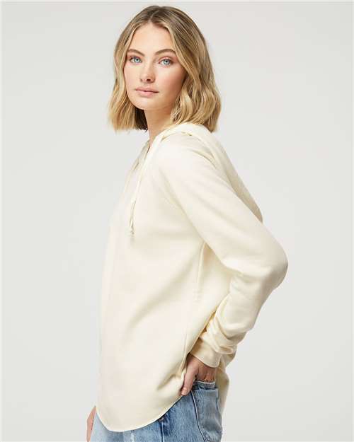 Independent Trading Co. Women’s Lightweight California Wave Wash Hooded Sweatshirt - PRM2500 Bone