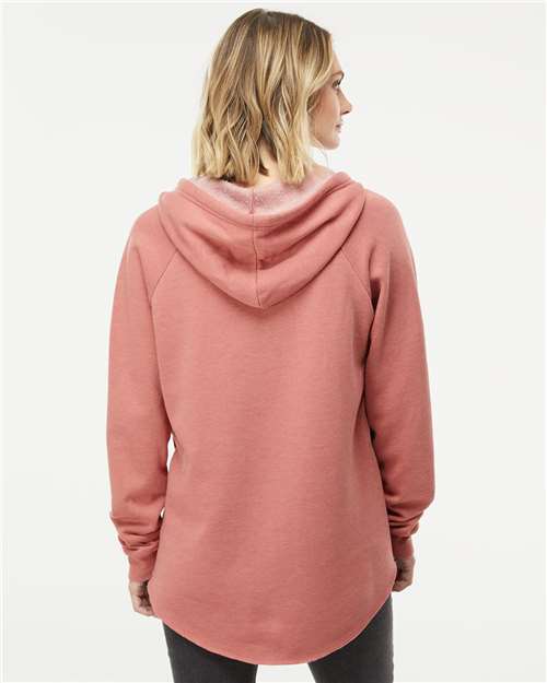Independent Trading Co. Women’s Lightweight California Wave Wash Hooded Sweatshirt - PRM2500 Dusty Rose