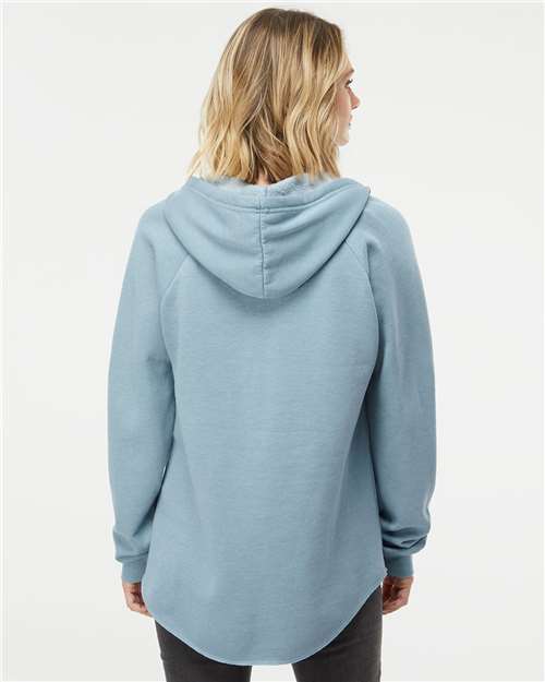 Independent Trading Co. Women’s Lightweight California Wave Wash Hooded Sweatshirt - PRM2500 Misty Blue