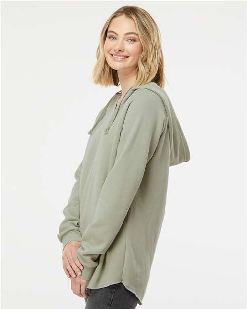 Independent Trading Co. Women’s Lightweight California Wave Wash Hooded Sweatshirt - PRM2500 Sage