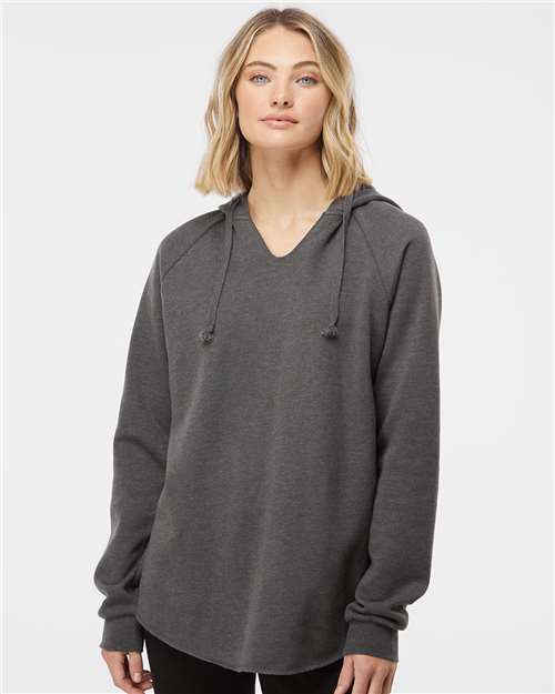 Independent Trading Co. Women’s Lightweight California Wave Wash Hooded Sweatshirt - PRM2500 Shadow