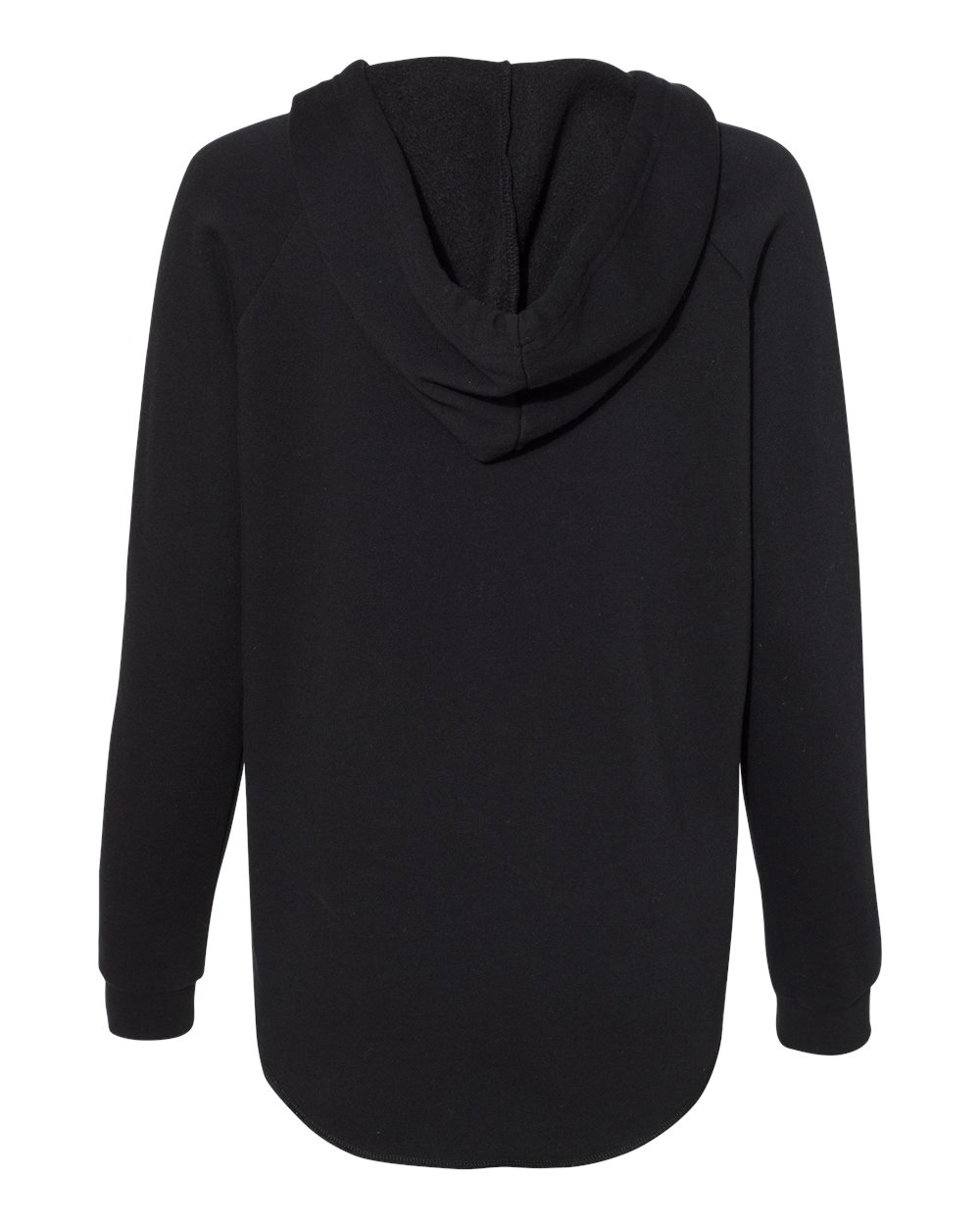 Independent Trading Co. Women’s Lightweight California Wave Wash Hooded Sweatshirt - PRM2500 Black