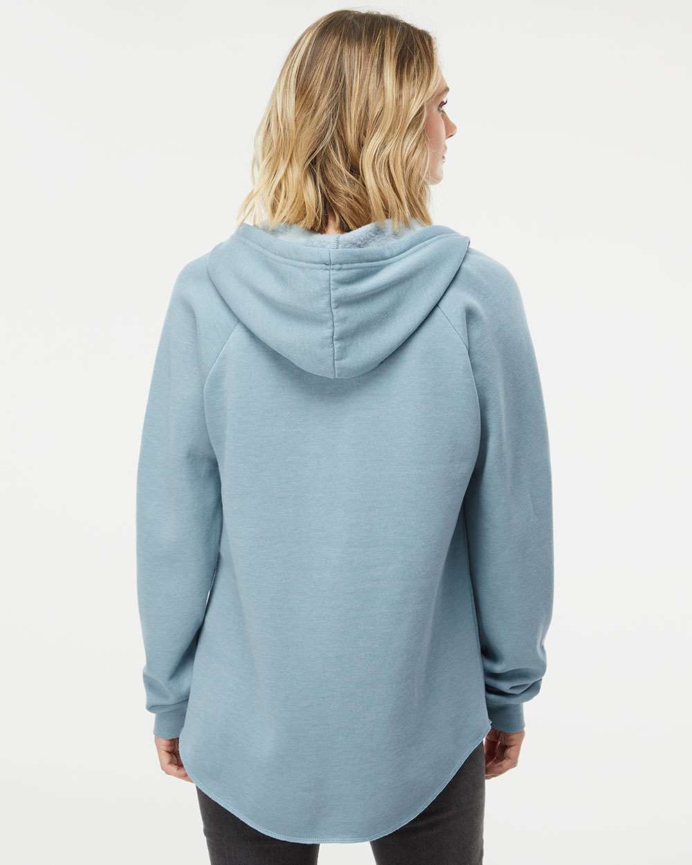 Independent Trading Co. Women’s Lightweight California Wave Wash Hooded Sweatshirt - PRM2500 Misty Blue
