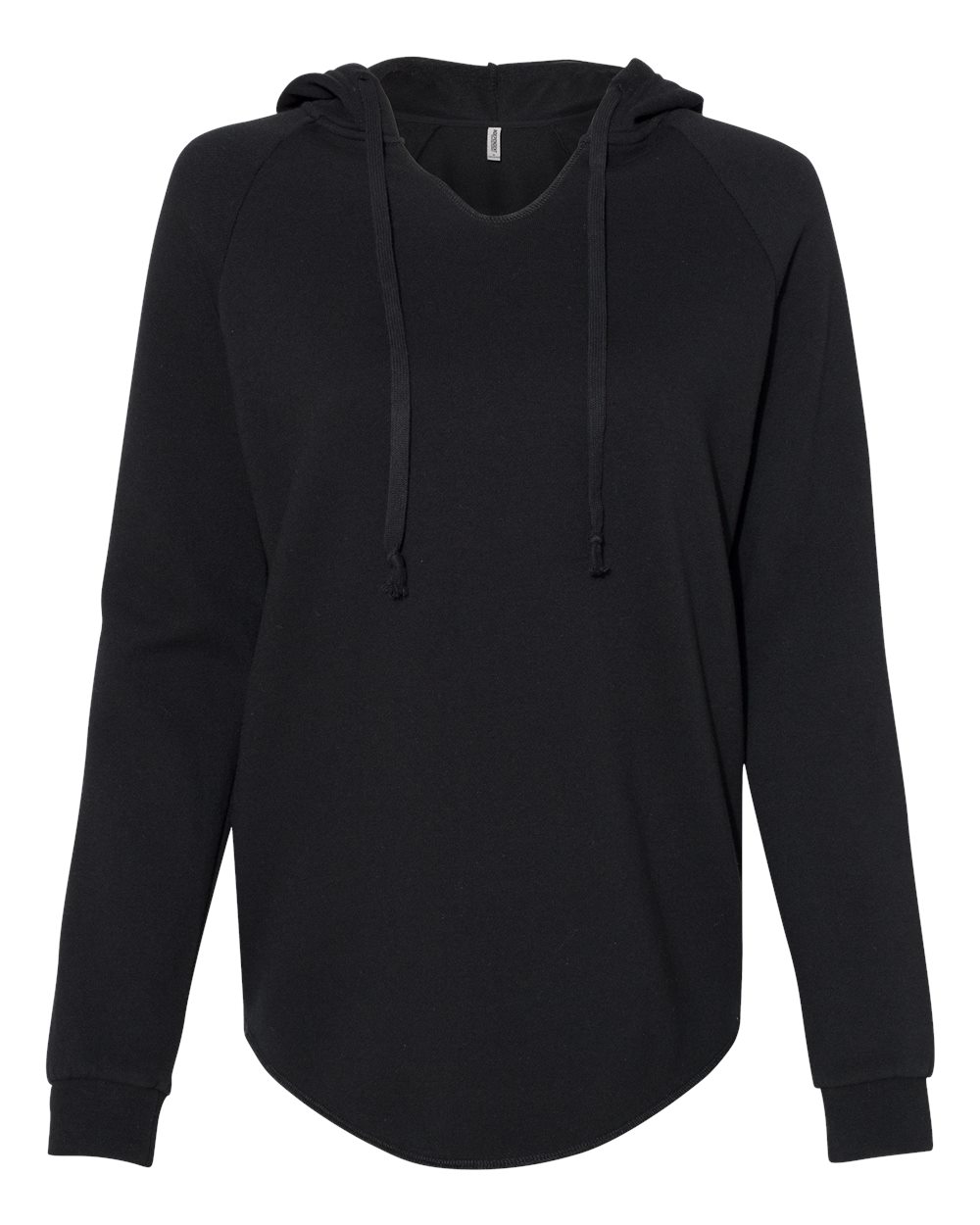 Independent Trading Co. Women’s Lightweight California Wave Wash Hooded Sweatshirt - PRM2500 Black