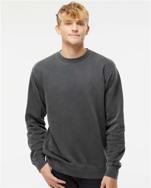 Independent Trading Co. Unisex Midweight Pigment-Dyed Crewneck Sweatshirt - PRM3500 Pigment Black