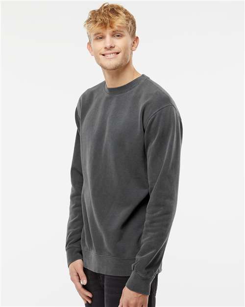 Independent Trading Co. Unisex Midweight Pigment-Dyed Crewneck Sweatshirt - PRM3500 Pigment Black