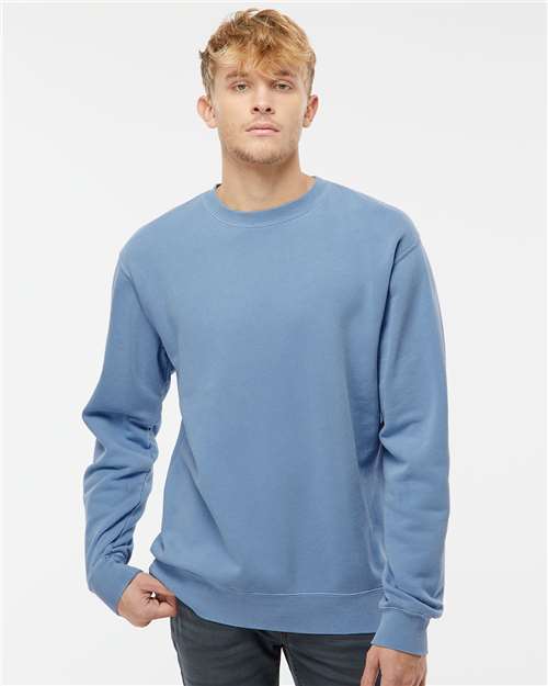 Independent Trading Co. Unisex Midweight Pigment-Dyed Crewneck Sweatshirt - PRM3500 Pigment Light Blue