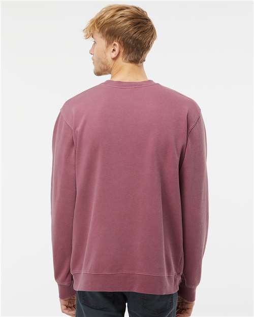 Independent Trading Co. Unisex Midweight Pigment-Dyed Crewneck Sweatshirt - PRM3500 Pigment Maroon