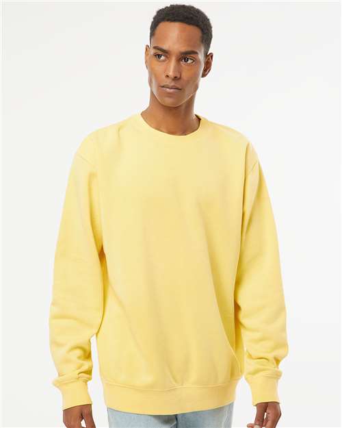 Independent Trading Co. Unisex Midweight Pigment-Dyed Crewneck Sweatshirt - PRM3500 Pigment Yellow