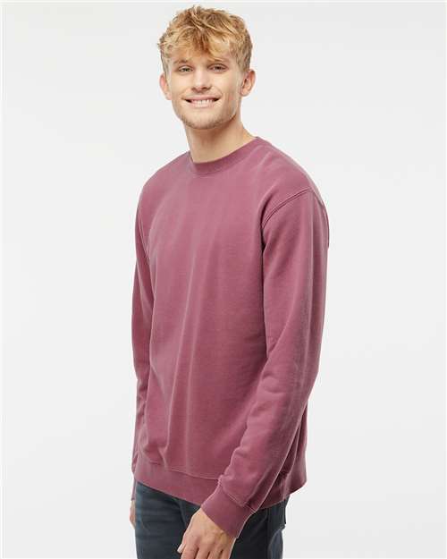 Independent Trading Co. Unisex Midweight Pigment-Dyed Crewneck Sweatshirt - PRM3500 Pigment Maroon