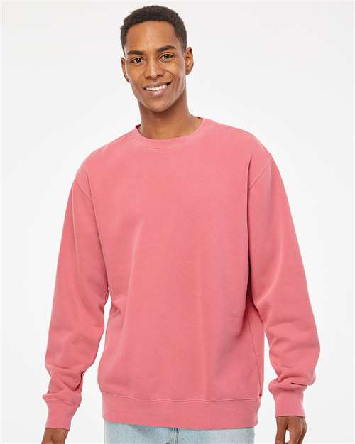 Independent Trading Co. Unisex Midweight Pigment-Dyed Crewneck Sweatshirt - PRM3500 Pigment Pink
