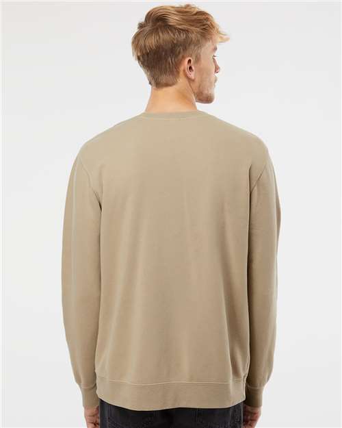 Independent Trading Co. Unisex Midweight Pigment-Dyed Crewneck Sweatshirt - PRM3500 Pigment Sandstone