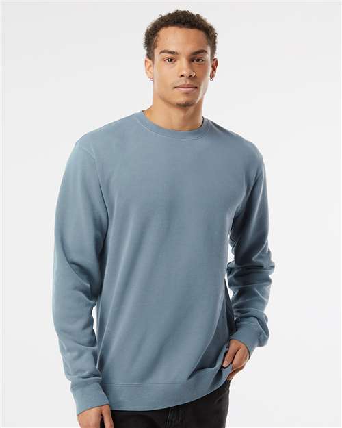 Independent Trading Co. Unisex Midweight Pigment-Dyed Crewneck Sweatshirt - PRM3500 Pigment Slate Blue
