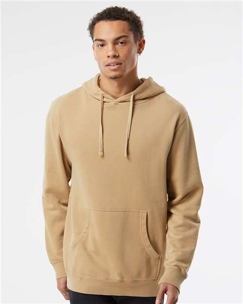 Independent Trading Co. Unisex Midweight Pigment-Dyed Hooded Sweatshirt - PRM4500 Pigment Sandstone