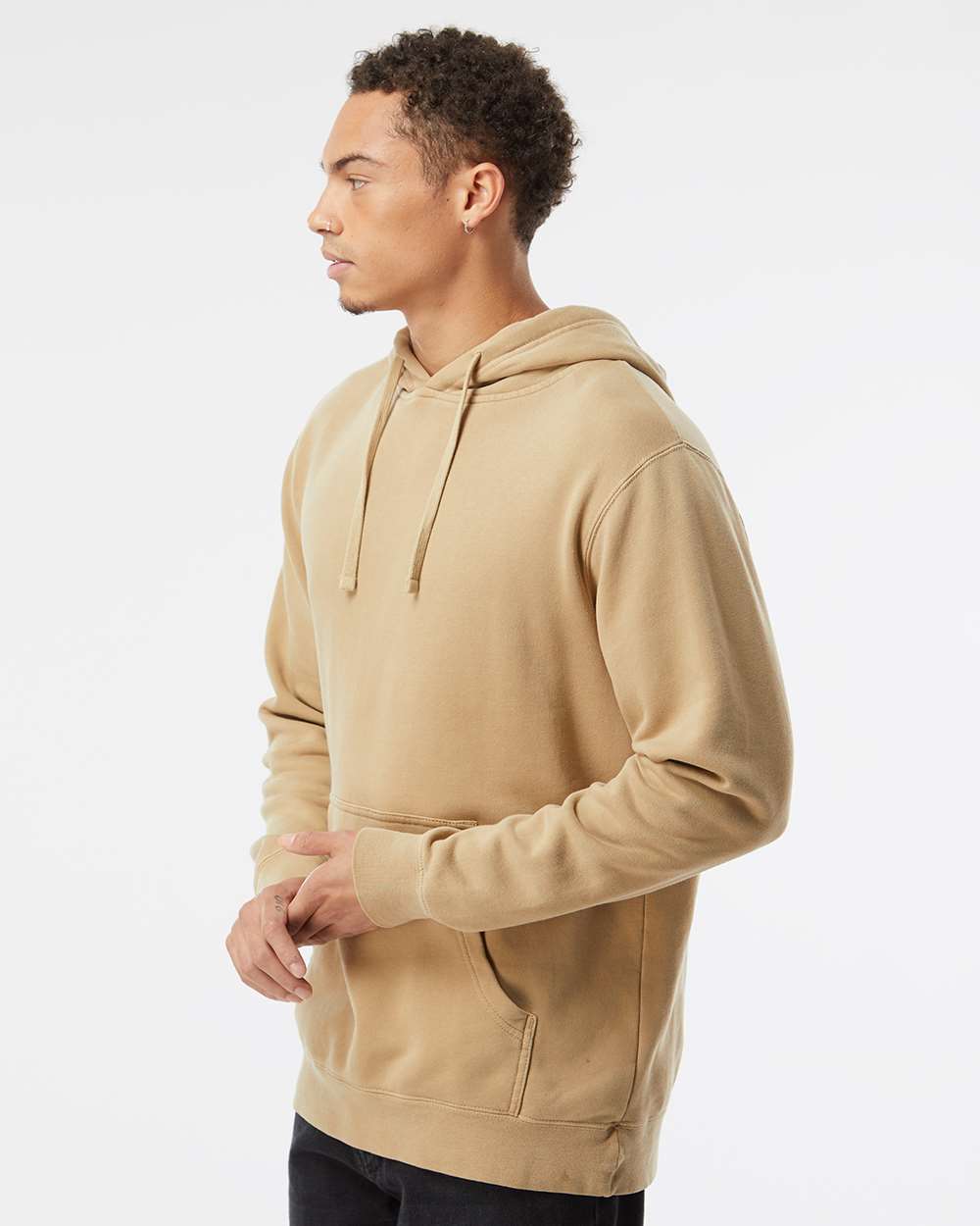 Independent Trading Co. Unisex Midweight Pigment-Dyed Hooded Sweatshirt - PRM4500 Pigment Sandstone