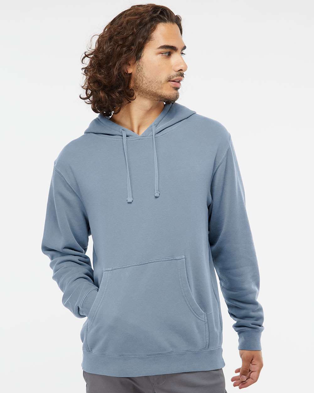 Independent Trading Co. Unisex Midweight Pigment-Dyed Hooded Sweatshirt - PRM4500 Pigment Slate Blue