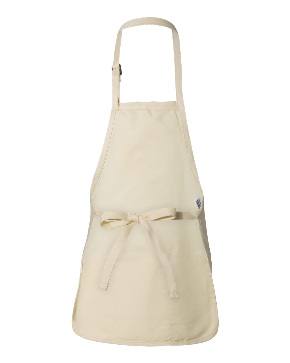 Q-Tees Full-Length Apron with Pouch Pocket - Q4250 Natural