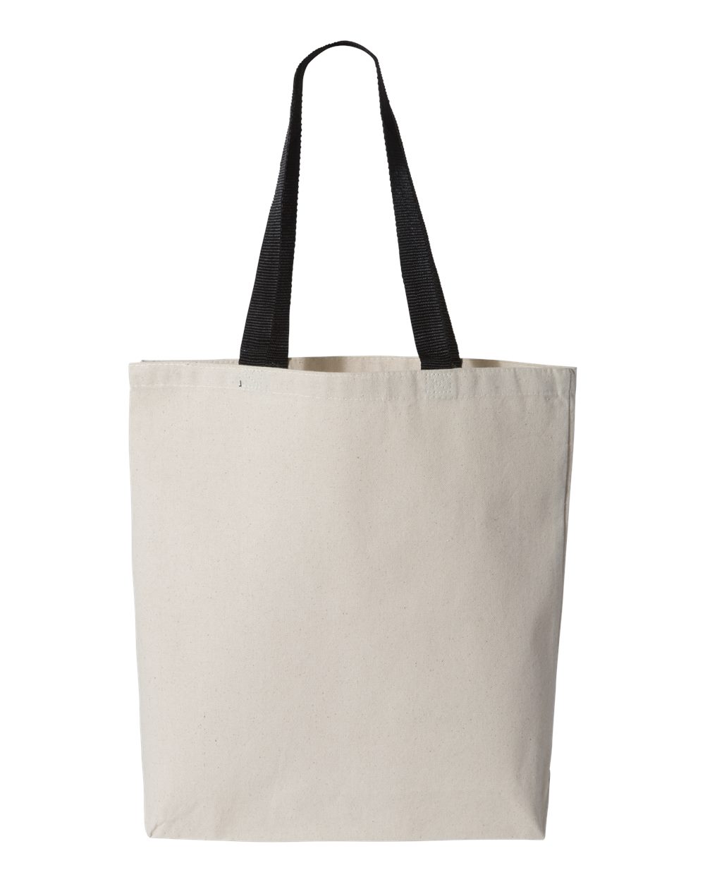 Q-Tees 11L Canvas Tote with Contrast-Color Handles - Q4400 Natural- Black