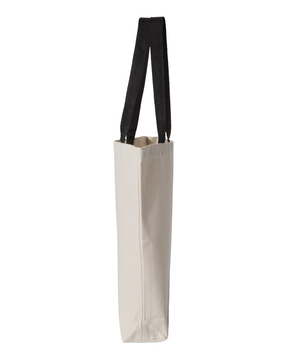 Q-Tees 11L Canvas Tote with Contrast-Color Handles - Q4400 Natural- Black