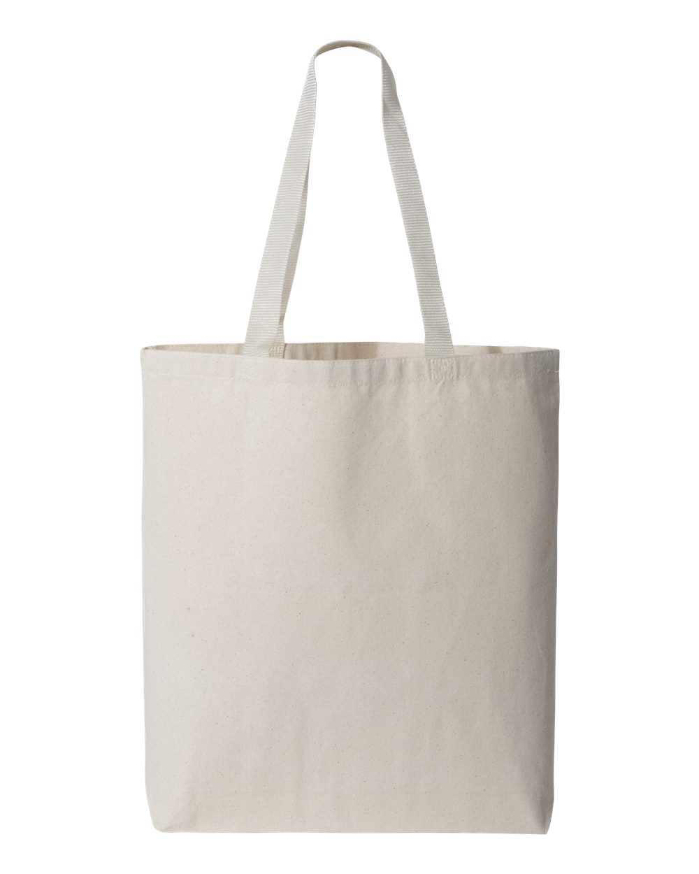 Q-Tees 11L Canvas Tote with Contrast-Color Handles - Q4400 Natural- Natural