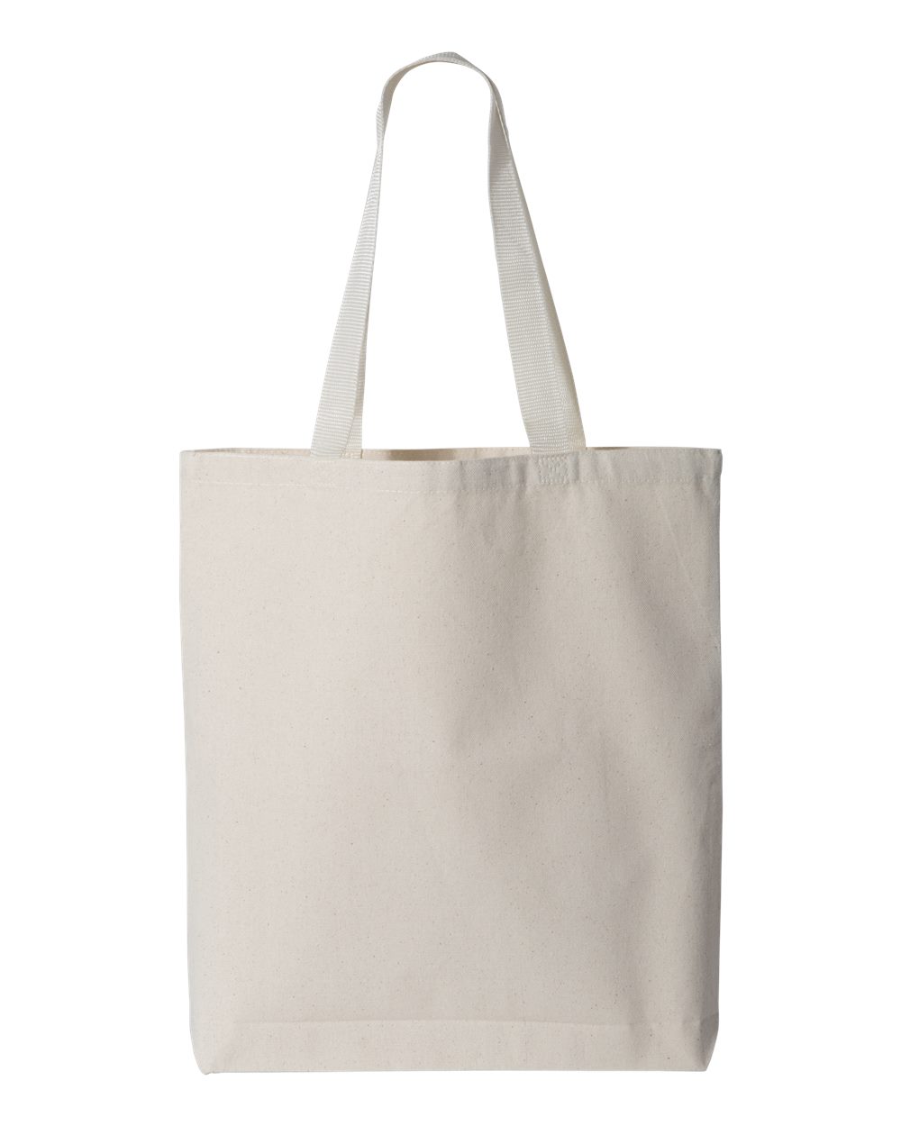 Q-Tees 11L Canvas Tote with Contrast-Color Handles - Q4400 Natural- Natural
