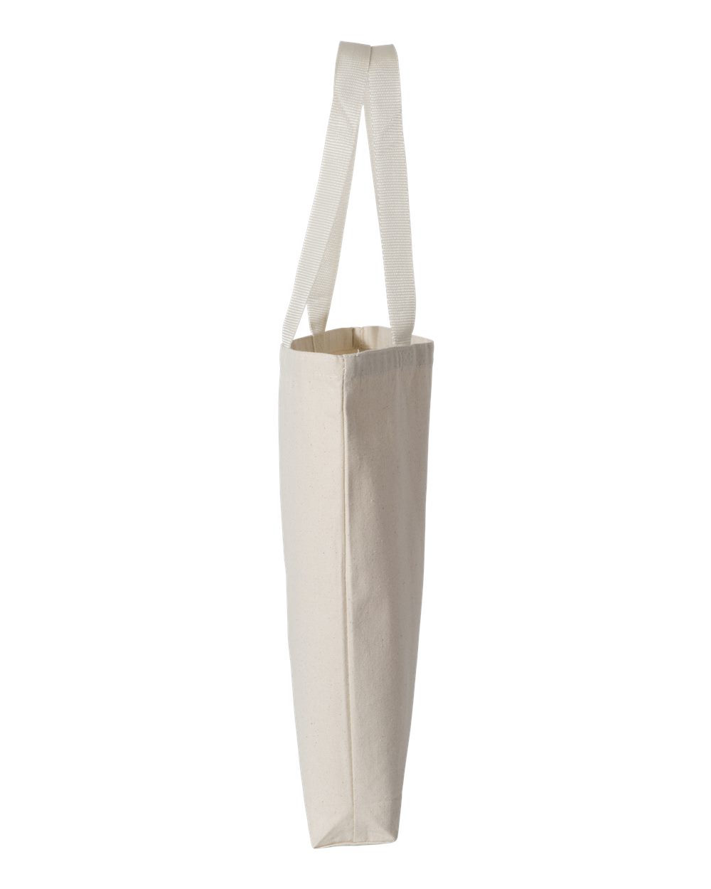 Q-Tees 11L Canvas Tote with Contrast-Color Handles - Q4400 Natural- Natural