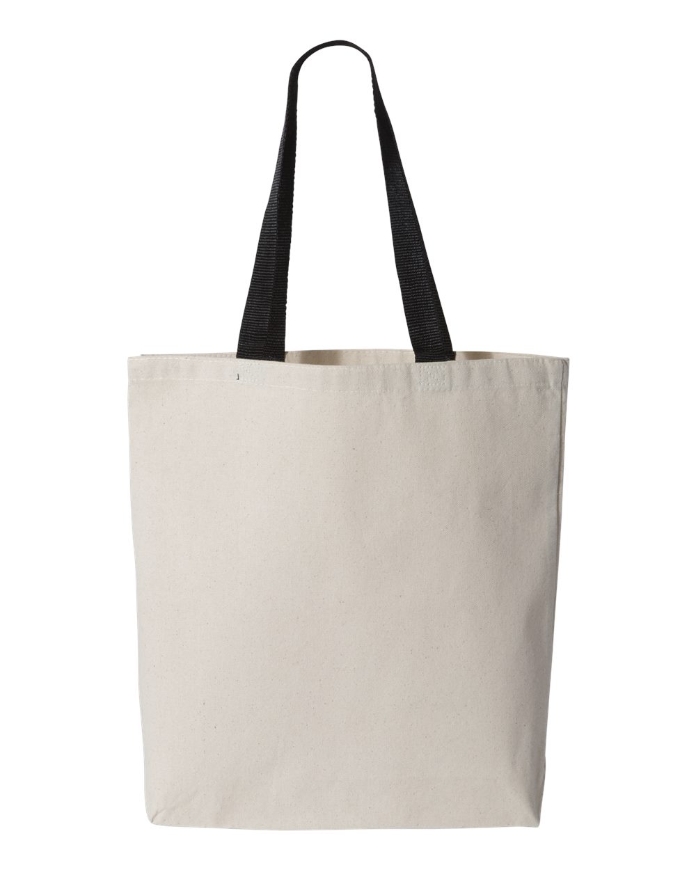 Q-Tees 11L Canvas Tote with Contrast-Color Handles - Q4400 Natural- Black