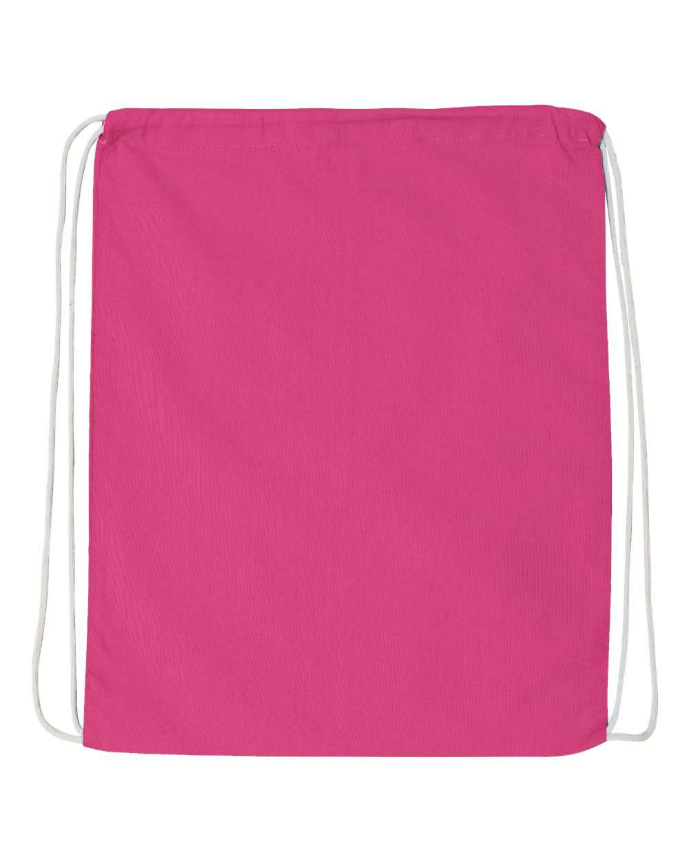 Q-Tees Economical Cotton Drawstring Bag - Q4500 Hot Pink