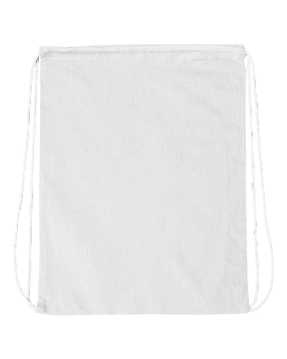Q-Tees Economical Cotton Drawstring Bag - Q4500 White