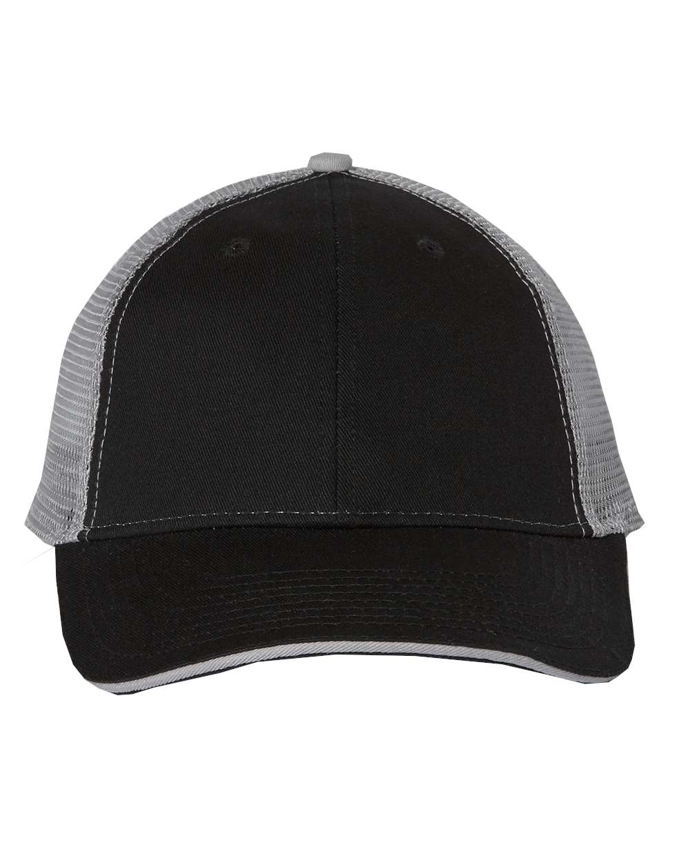 Valucap Sandwich Trucker Cap - S102 Black- Grey
