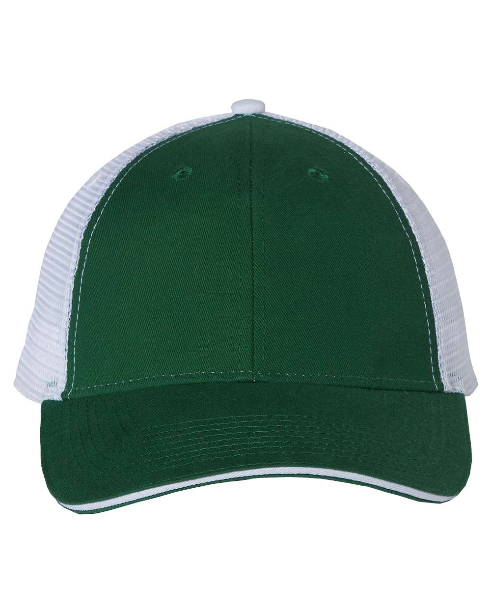 Valucap Sandwich Trucker Cap - S102 Dark Green- White