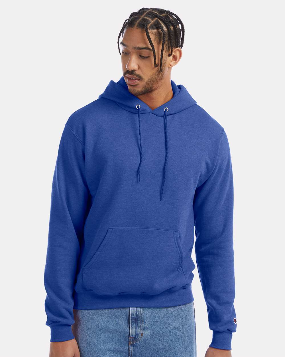 Champion Unisex Powerblend® Hooded Sweatshirt - S700 Royal Blue Heather
