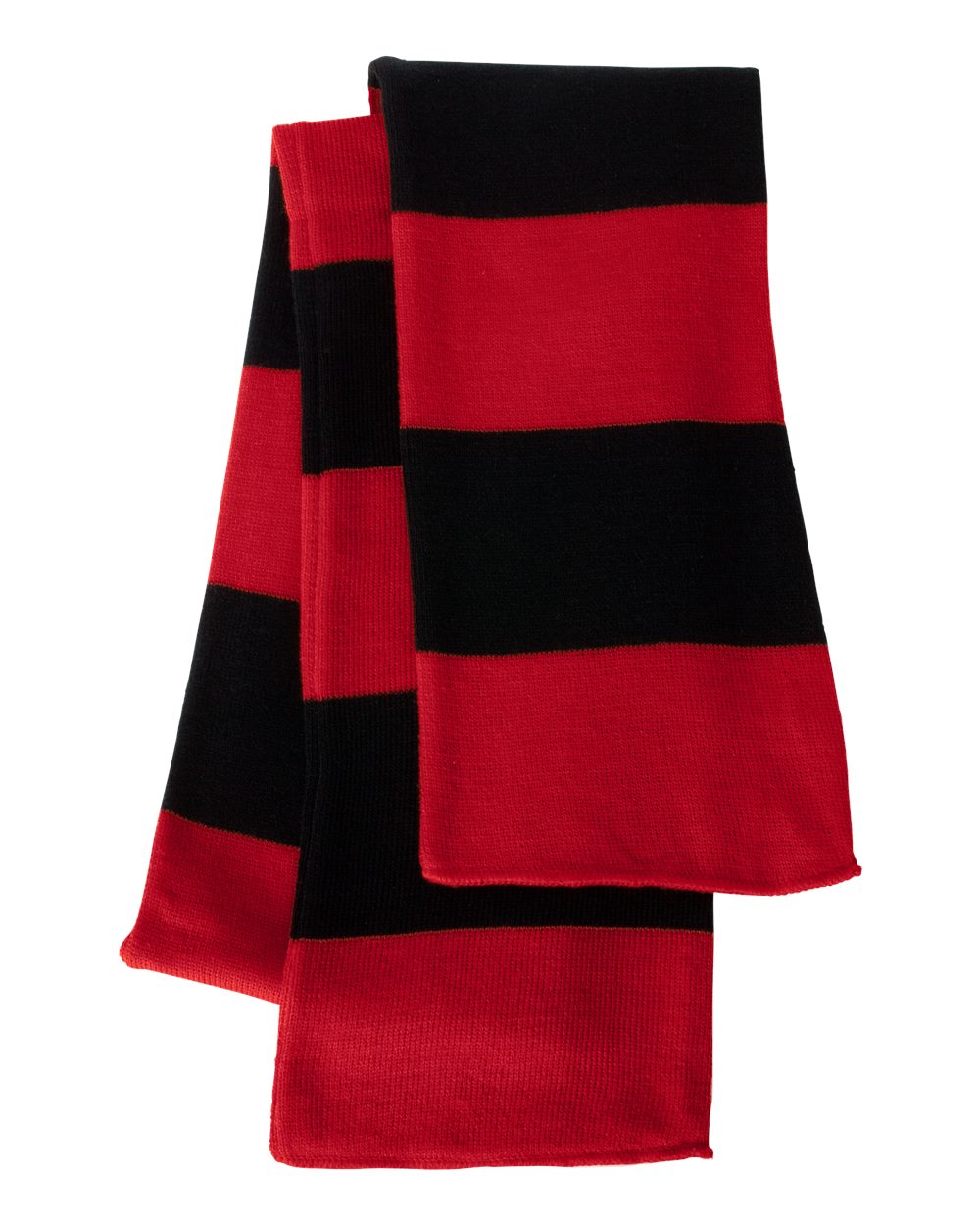 Sportsman Rugby-Striped Knit Scarf - SP02 Red- Black