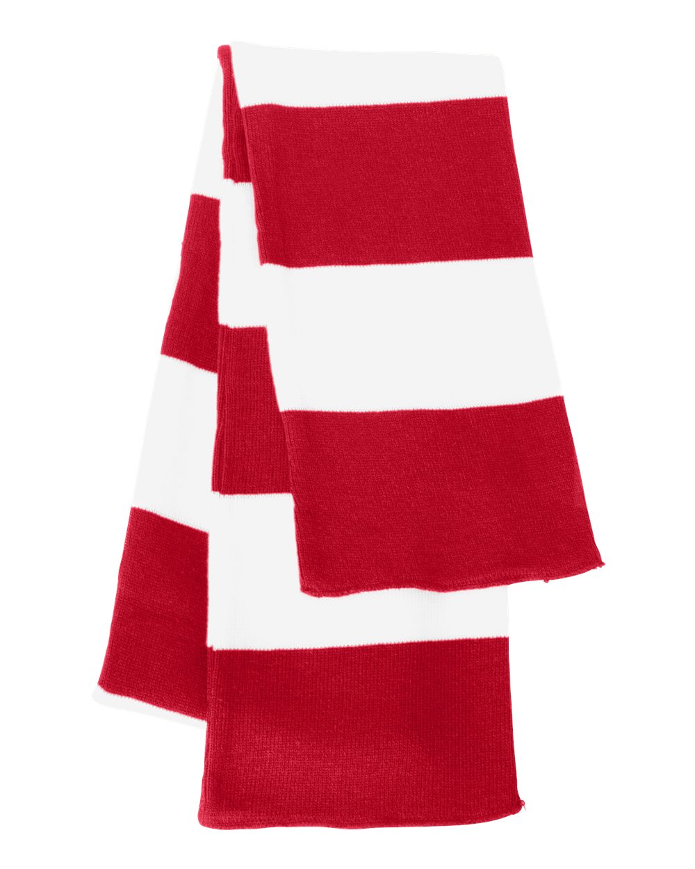 Sportsman Rugby-Striped Knit Scarf - SP02 Red- White