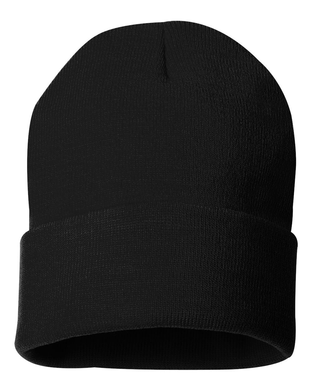Sportsman 12" Solid Cuffed Beanie - SP12 Black