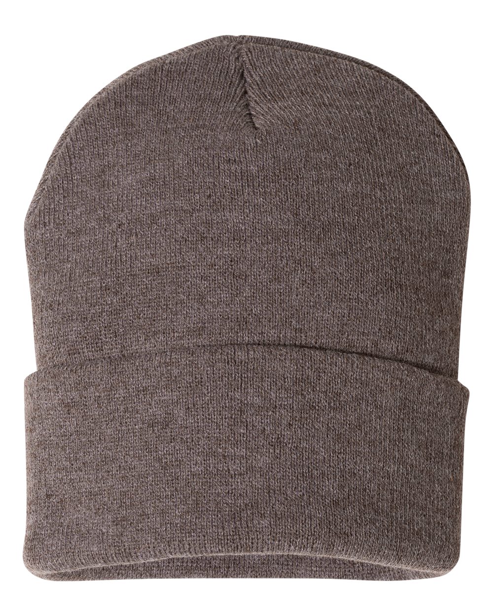 Sportsman 12" Solid Cuffed Beanie - SP12 Heather Brown