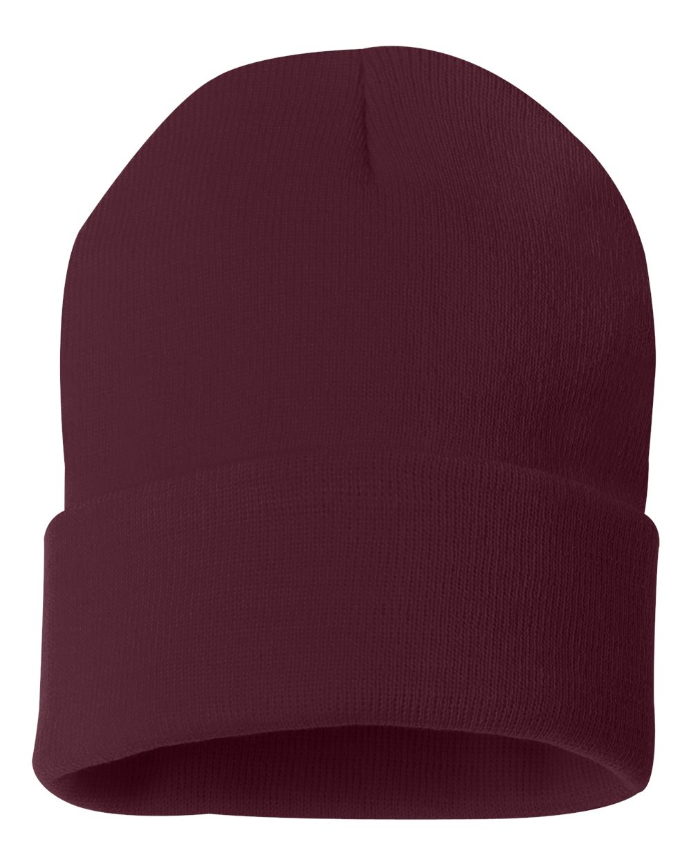 Sportsman 12" Solid Cuffed Beanie - SP12 Maroon