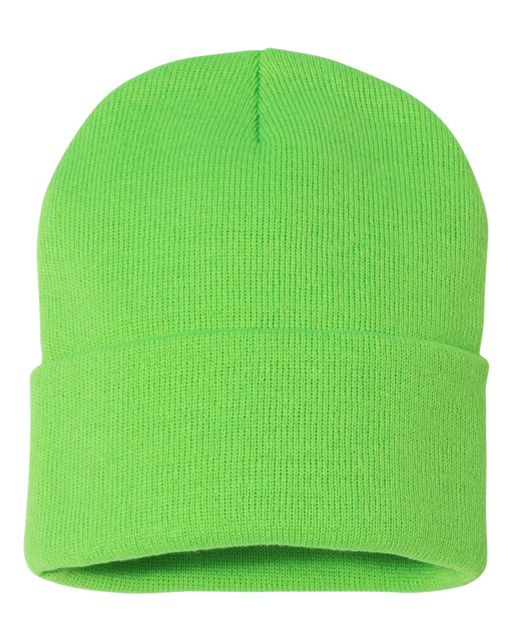 Sportsman 12" Solid Cuffed Beanie - SP12 Neon Green