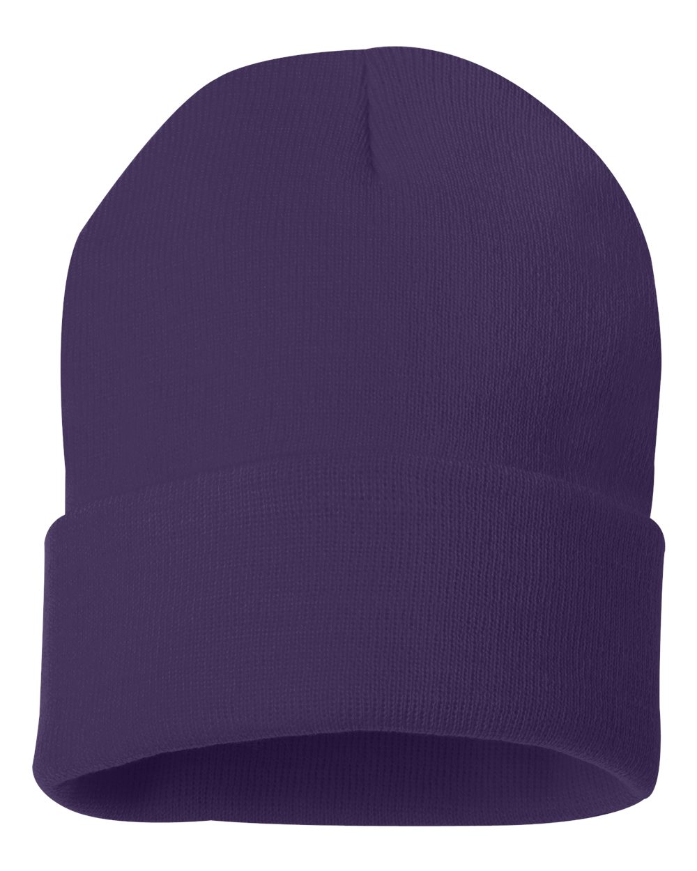 Sportsman 12" Solid Cuffed Beanie - SP12 Purple