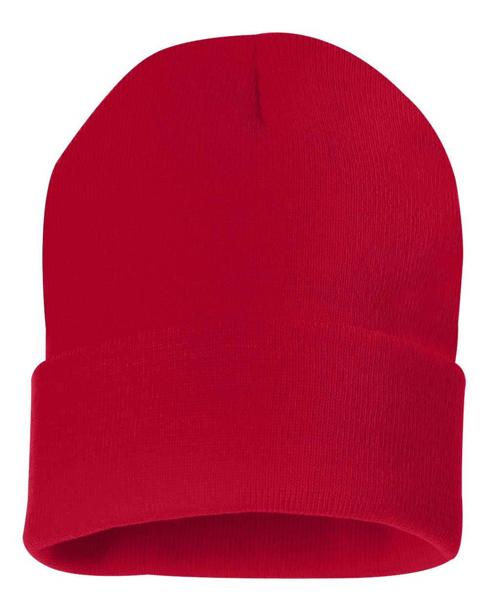 Sportsman 12" Solid Cuffed Beanie - SP12 Red