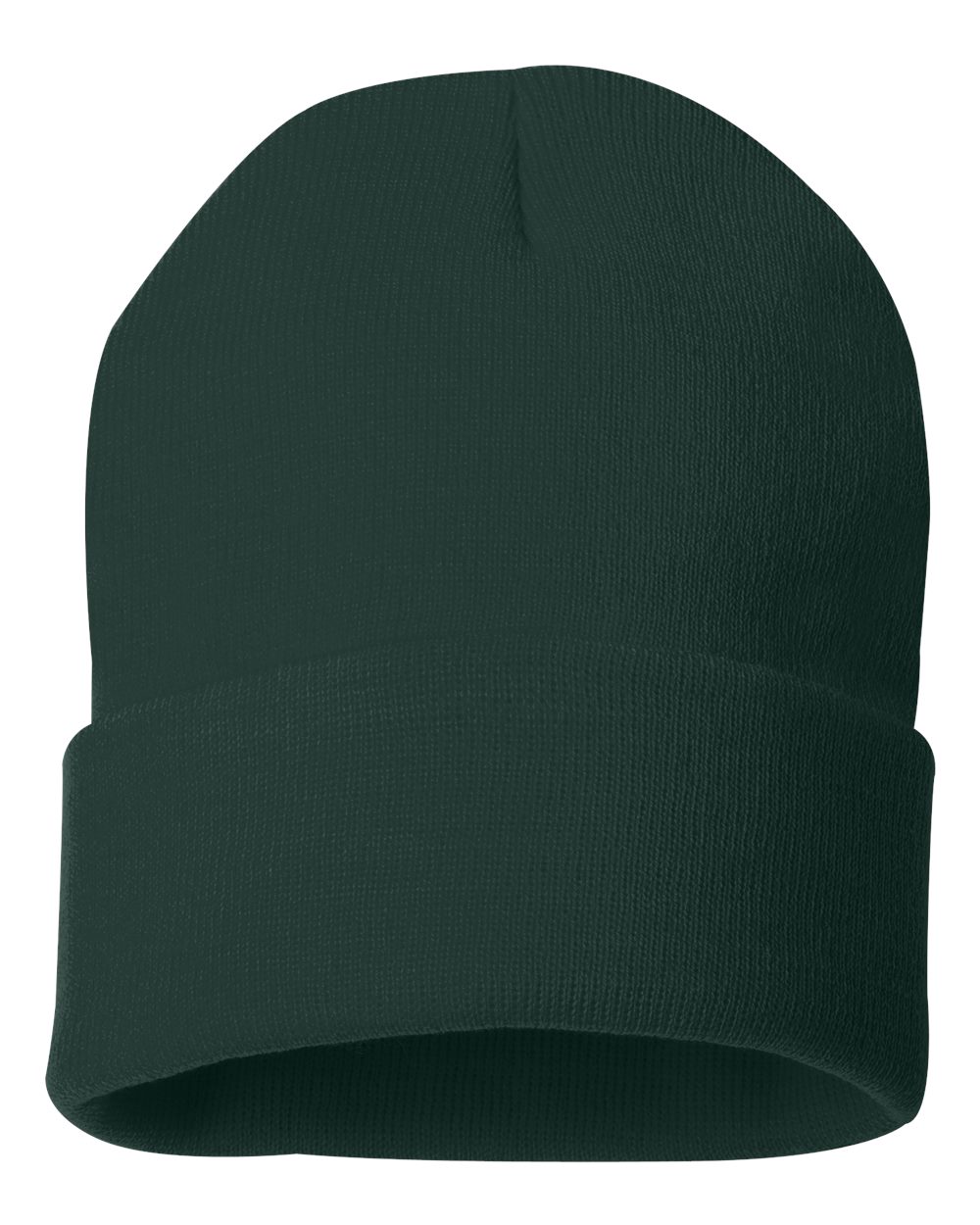 Sportsman 12" Solid Cuffed Beanie - SP12 Forest Green