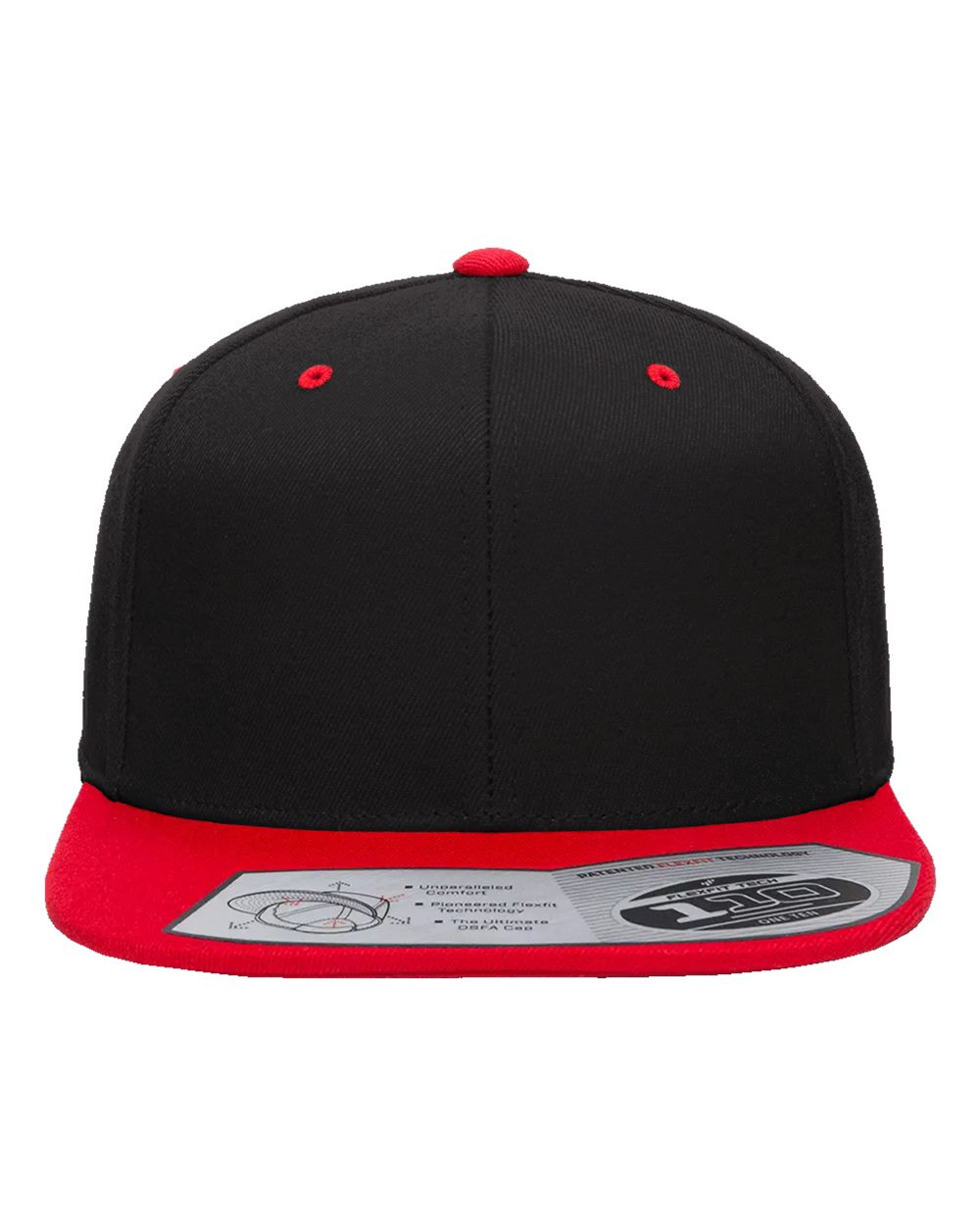 Flexfit 110® Snapback Cap - 110F Black- Red