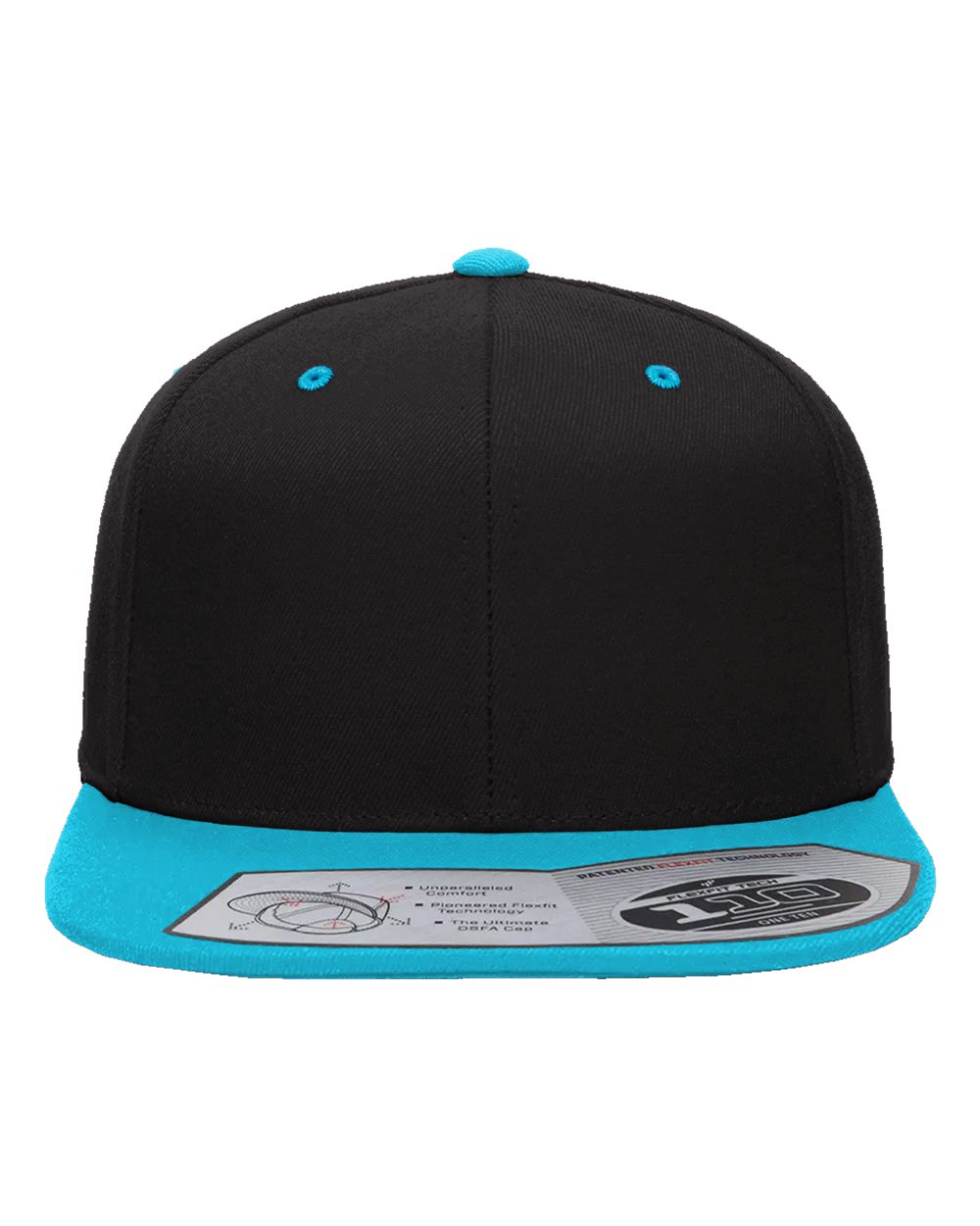 Flexfit 110® Snapback Cap - 110F Black- Teal