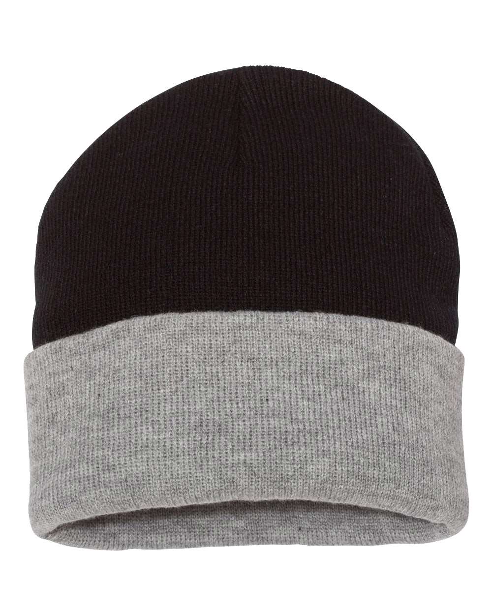 Sportsman 12" Color Blocked Cuffed Beanie - SP12T Black- Heather